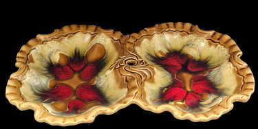 Vintage MCM Drip Glaze Candy Or Nut Dish / Serving Dish Belgo ? Canadian Pottery